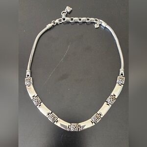 Vintage Brighton Tribeca Silver Plated Rectangular Bar Link Necklace.